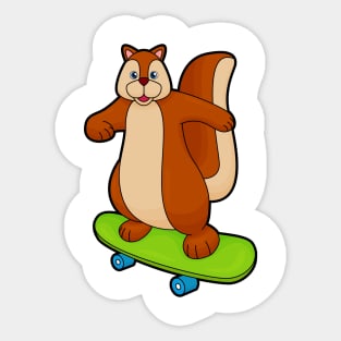 Squirrel as Skater with Skateboard Sticker